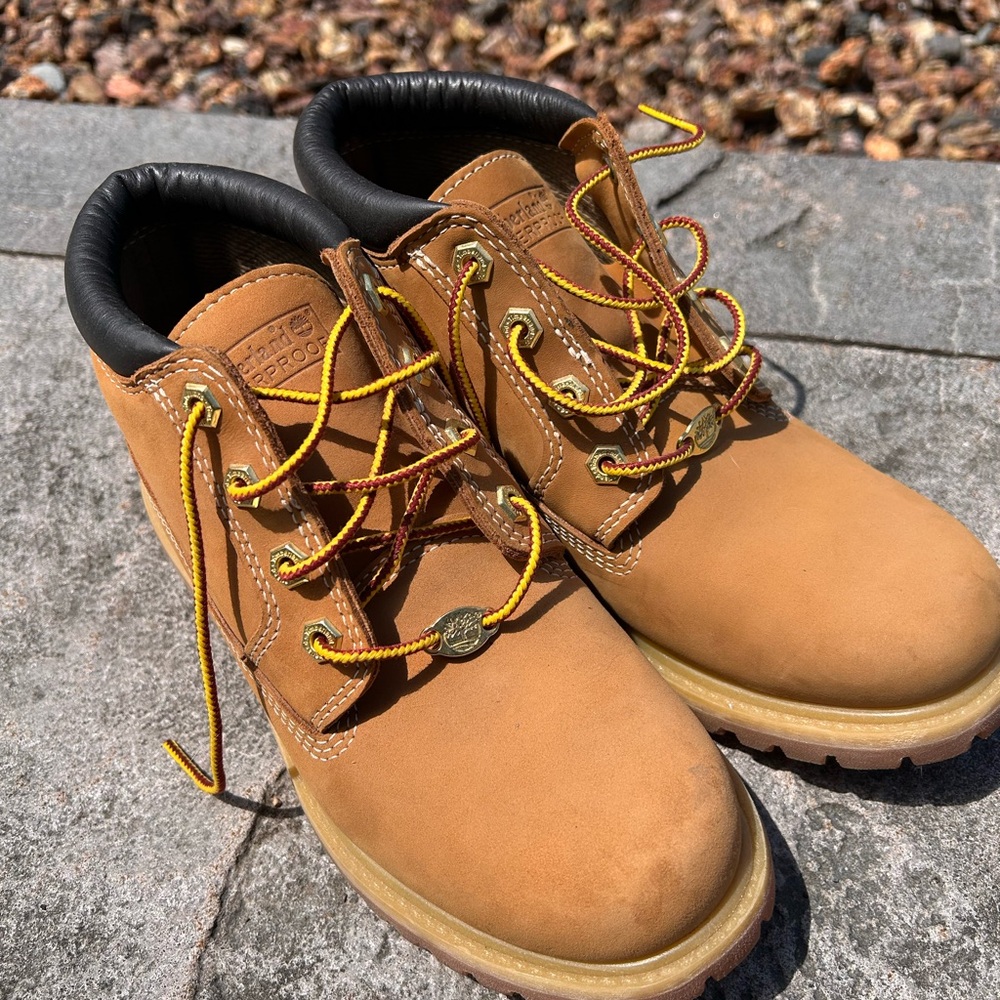 Timberland Women's Wheat Nubuck Ankle Boots with Black Collar